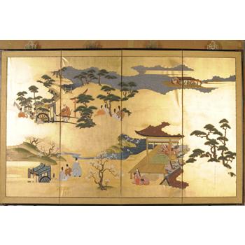 Oriental Folding Screen by Unknown Artist
