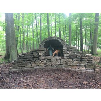 Grotto moved from Fritz & Susan Goebel property to  the Tellen Woodland Sculpture Garden