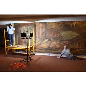 Restoration of Joseph Friebert mural at Congregation Shalom